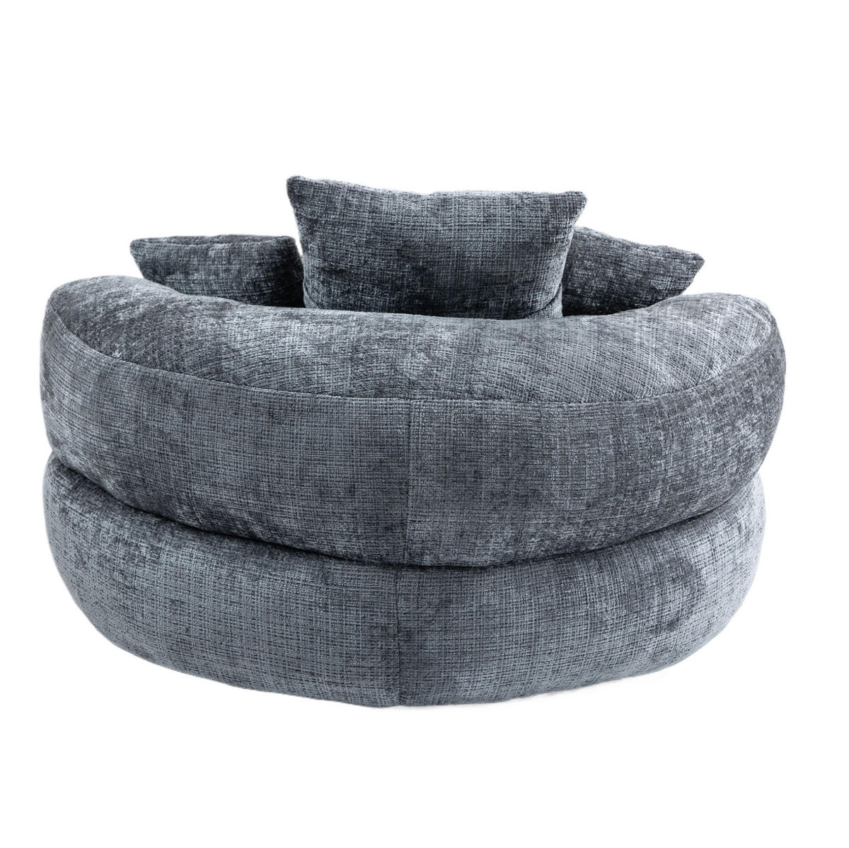 SESSEL 108/108/52 cm in Grau aus Chenille mit Armlehnen und hoher Rückenlehne - Grau, Textil (108/52/108cm) - Flora Grace