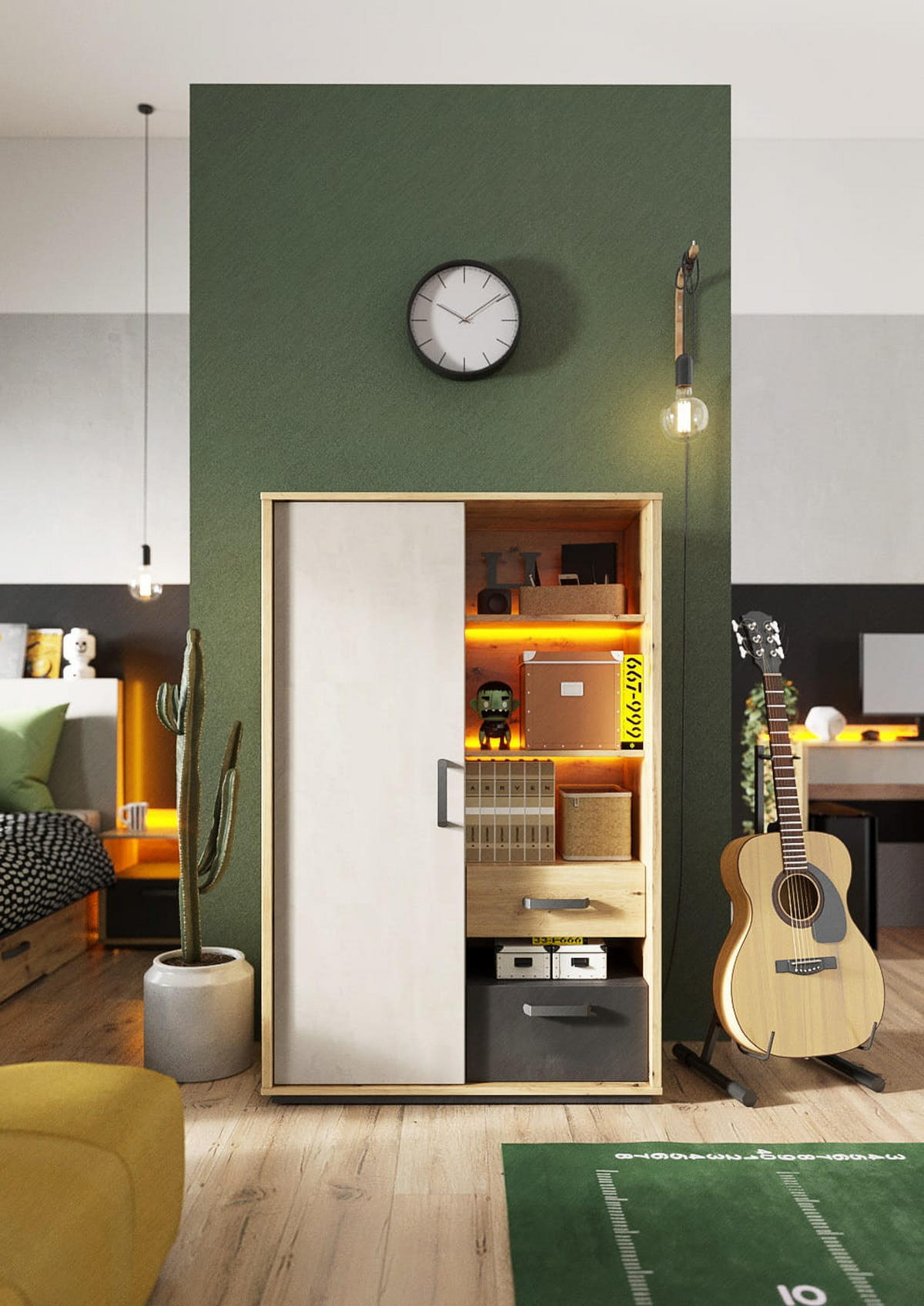 HIGHBOARD Qubic QB-05 - Eiche Artisan, Holzwerkstoff (90/138/42cm) - Meblini