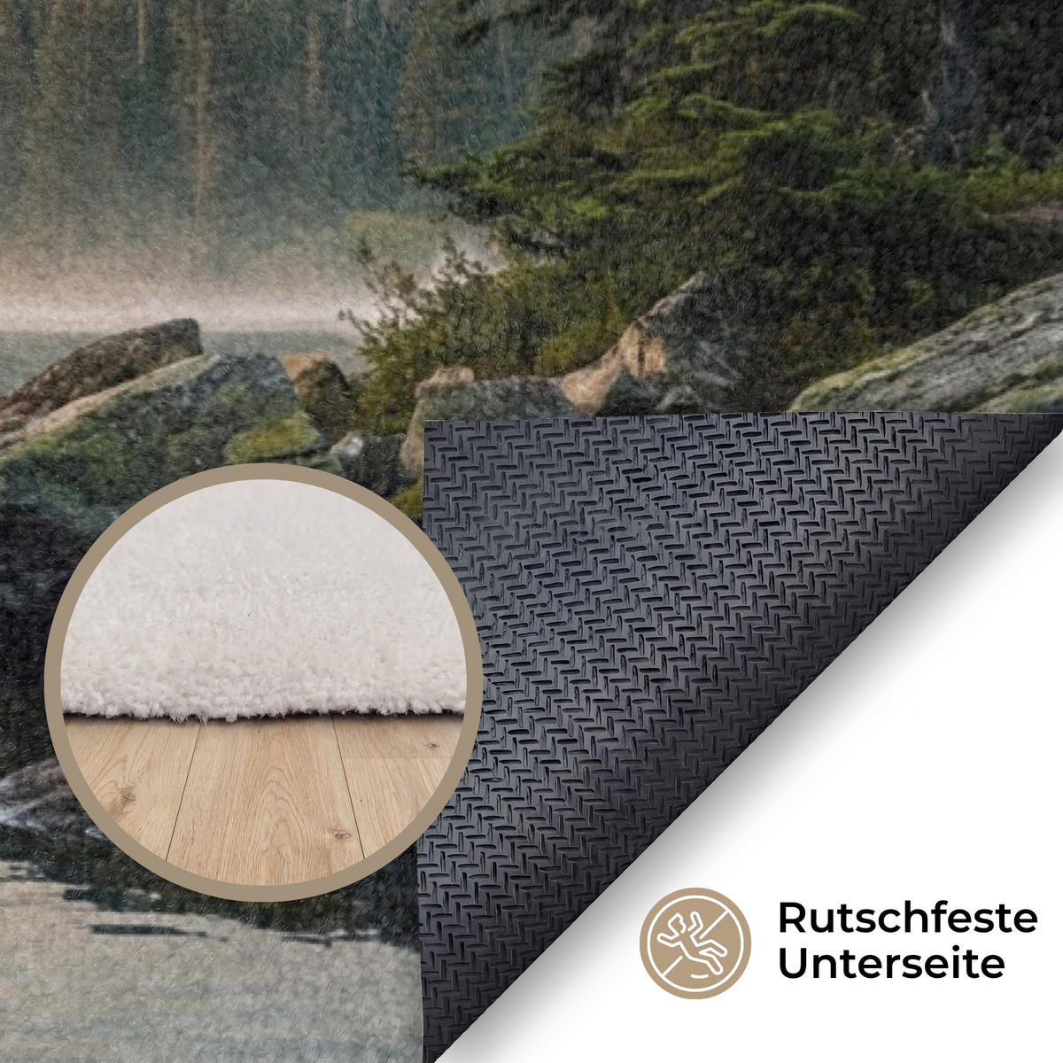 KOBERCE - Hory - Voda - Stromy - 150x90 cm - viacfarebná, textil/plast (150/0.4cm) - OnlyWow