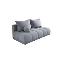 SOFA COCO MINI SCHLAFSOFA mit Bettfunktion, CLOUD Stoffbezug, 2-Sitzer, freistehend, Größe: 205x105x97 cm, Hellgrau - Grau, Holz/Textil (205/97/105cm) - DomoHome