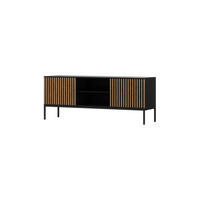 TV-SCHRANK - RTV Meteor (Schwarz + Artisan) - Schwarz, Holzwerkstoff/Metall (150/60/40cm) - Möblo