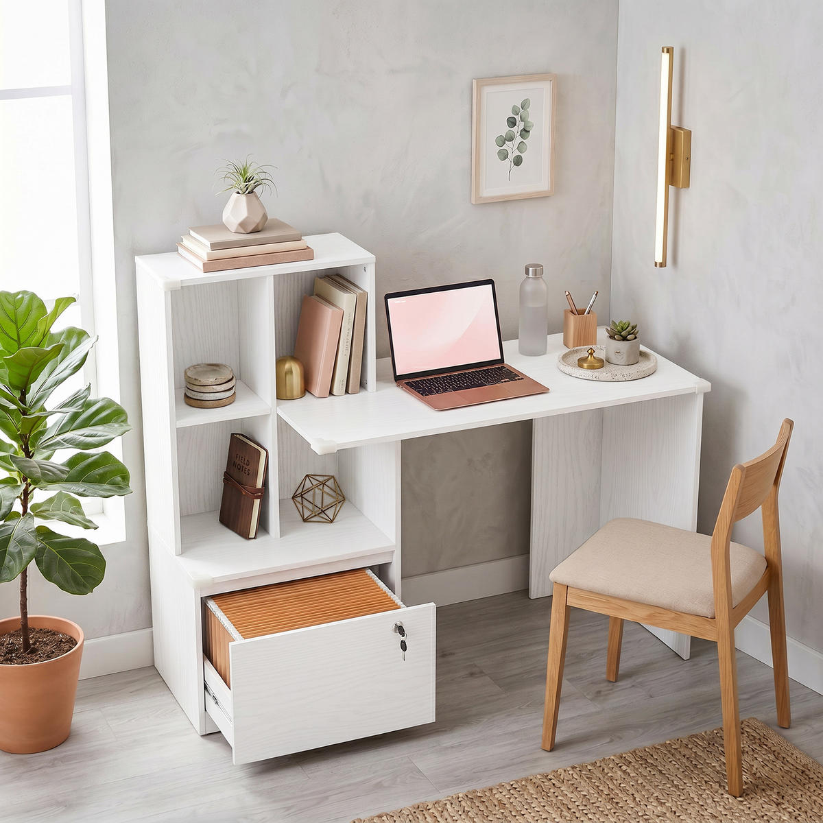 BÜROTISCH Weiß 1 Stück - Weiß, Holzwerkstoff (50/126/109cm) - GiPP