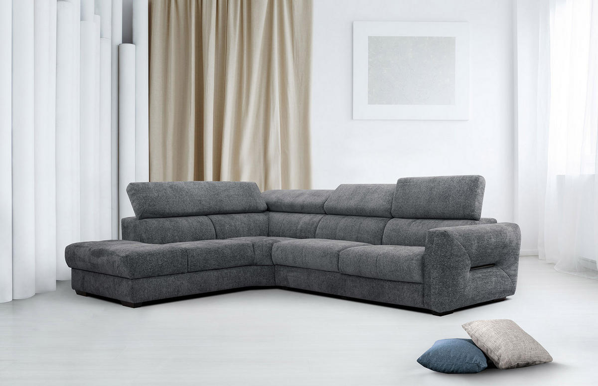 ECKSOFA CALVERA 5-Sitzer, graphitfarben - Graphitfarben, Holzwerkstoff/Textil (239/298cm) - Courtois Laville
