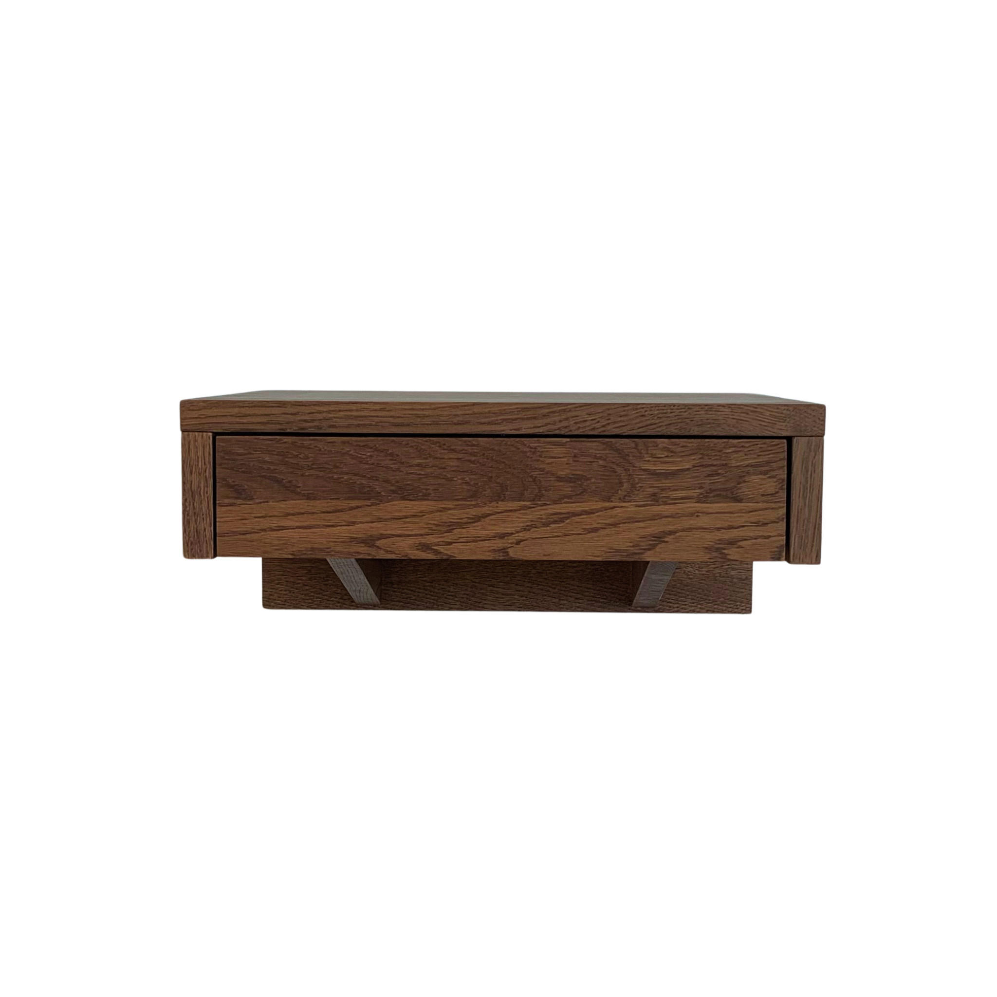 SCHWEBENDER NACHTTISCH Bo aus Eichenholz und Walnuss-Oberfläche - Braun, Holz (40/18/30cm) - WOODEK
