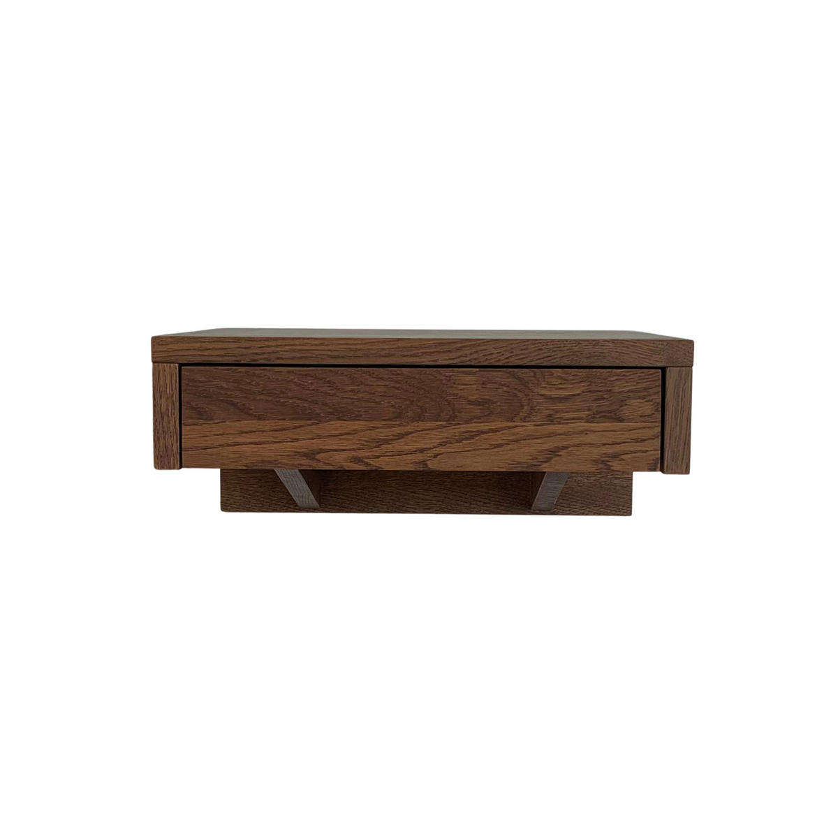 SCHWEBENDER NACHTTISCH Bo aus Eichenholz und Walnuss-Oberfläche - Braun, Holz (40/18/30cm) - WOODEK