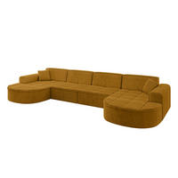WOHNLANDSCHAFT TARO-U2 - 388x171x79,5 cm Senfgelb - Currygelb/Gelb, Holzwerkstoff/Textil (388/79.5/171cm) - ALTDECOR