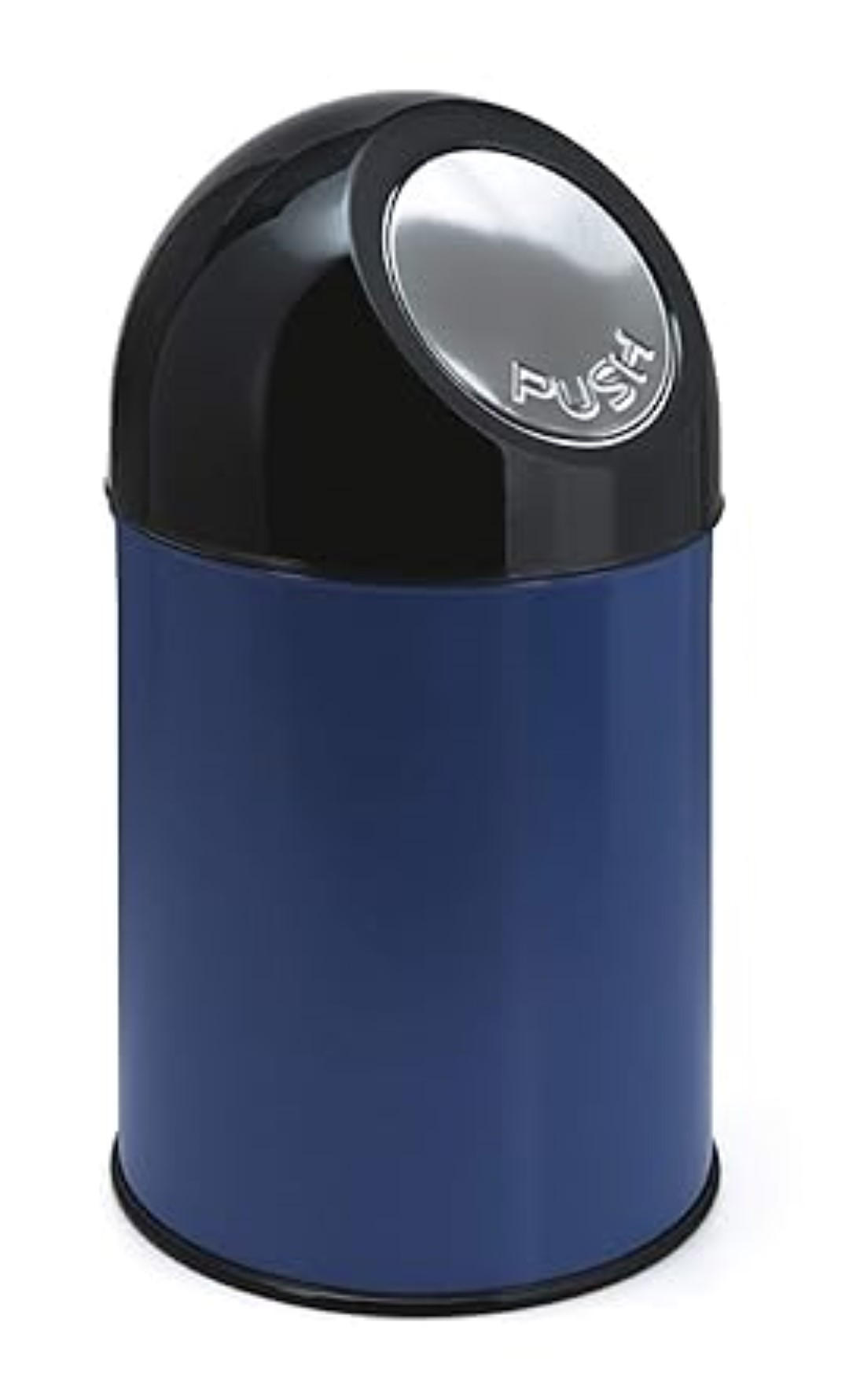 MÜLLEIMER klassisch Mit Pushdeckel 30 Liter 56 x 31 x 31 cm Metall Blau - Blau, Metall (31/56/31cm) - PROREGAL