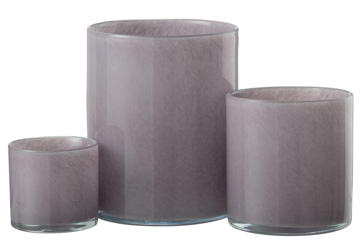 KERZENHALTER JADE - Glas - Lila - L - Lila, Glas (15/18cm) - J-Line
