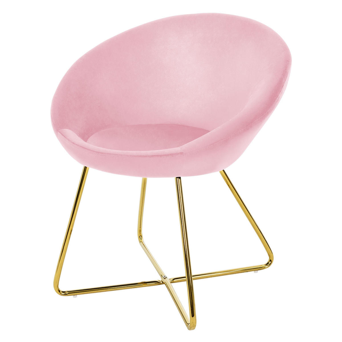 STUHL Samt rose - Pink, Metall (58/74/65cm) - ML-DESIGN