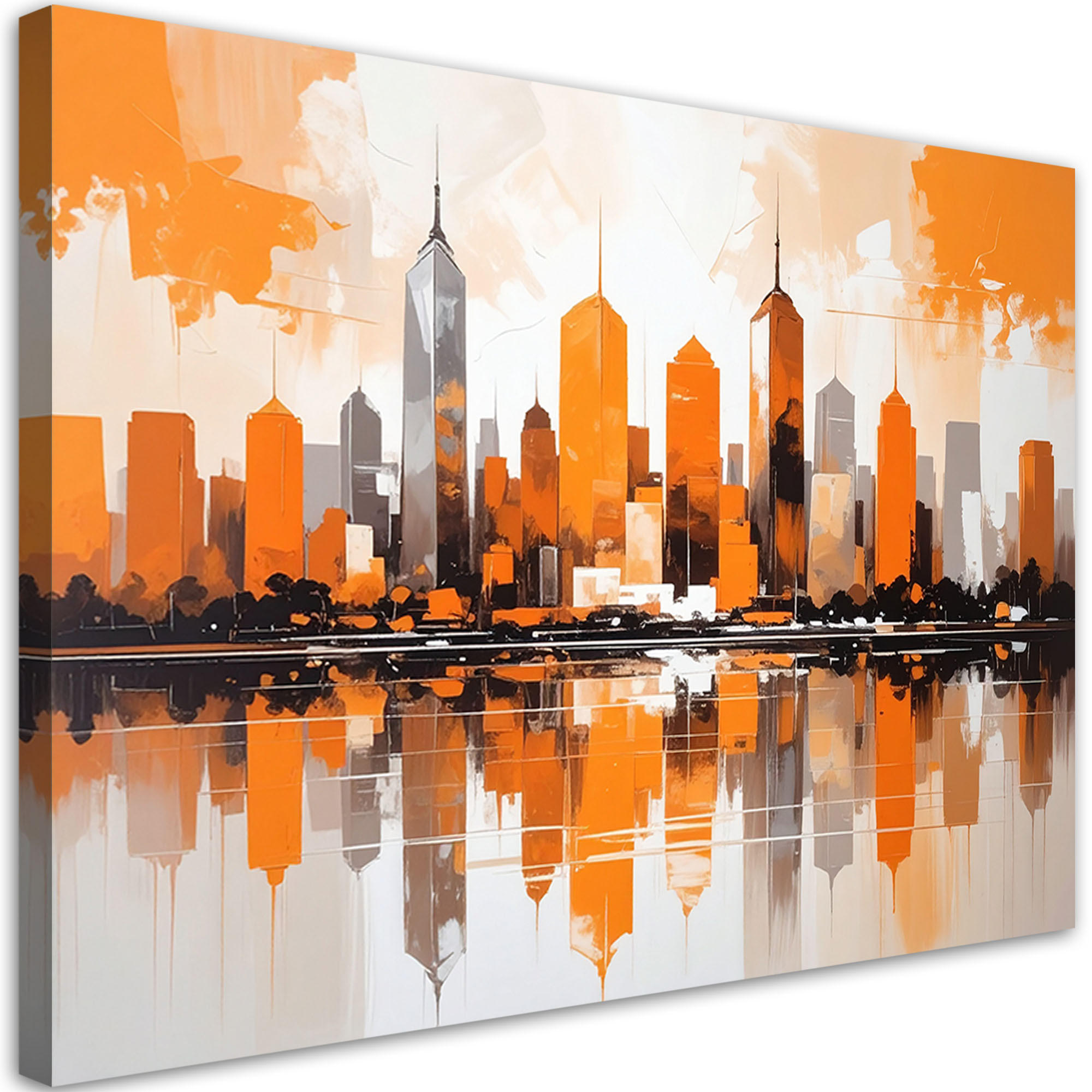 LEINWANDBILD Städte & Architektur 120x80cm - Orange, Textil (120/80cm) - Feeby