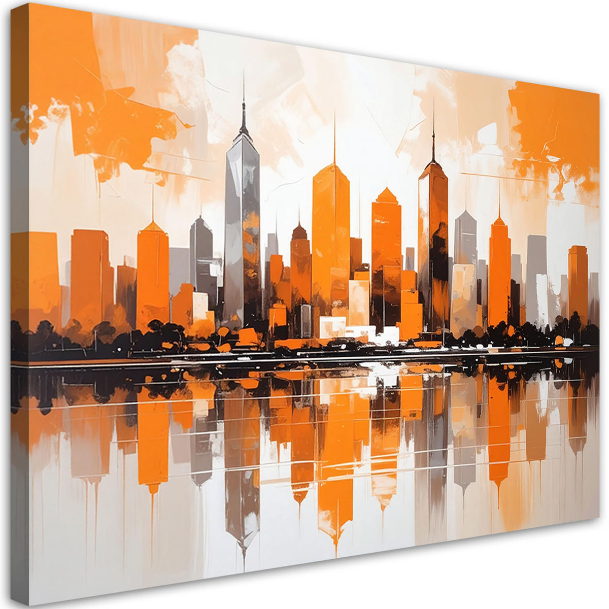 LEINWANDBILD Städte & Architektur 120x80cm - Orange, Textil (120/80cm) - Feeby