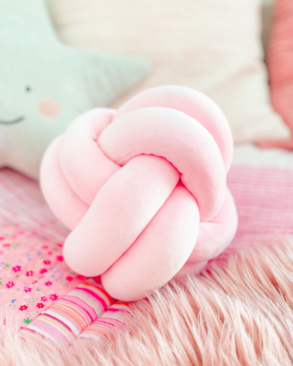 DEKOKISSEN Pastellrosa 20/20 cm Malni - Pink, Textil (20/20cm) - Beliani