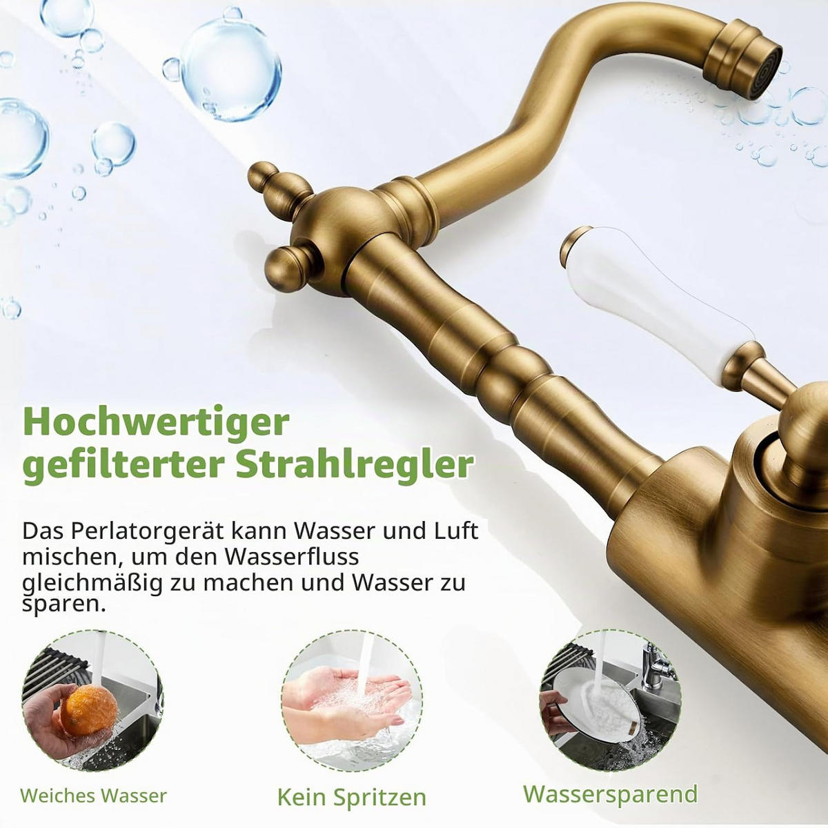 BADEZIMMERARMATUR, 28,5 x 19 cm, gold. - Goldfarben, Metall (39.5/6.5/25cm) - Vallsero