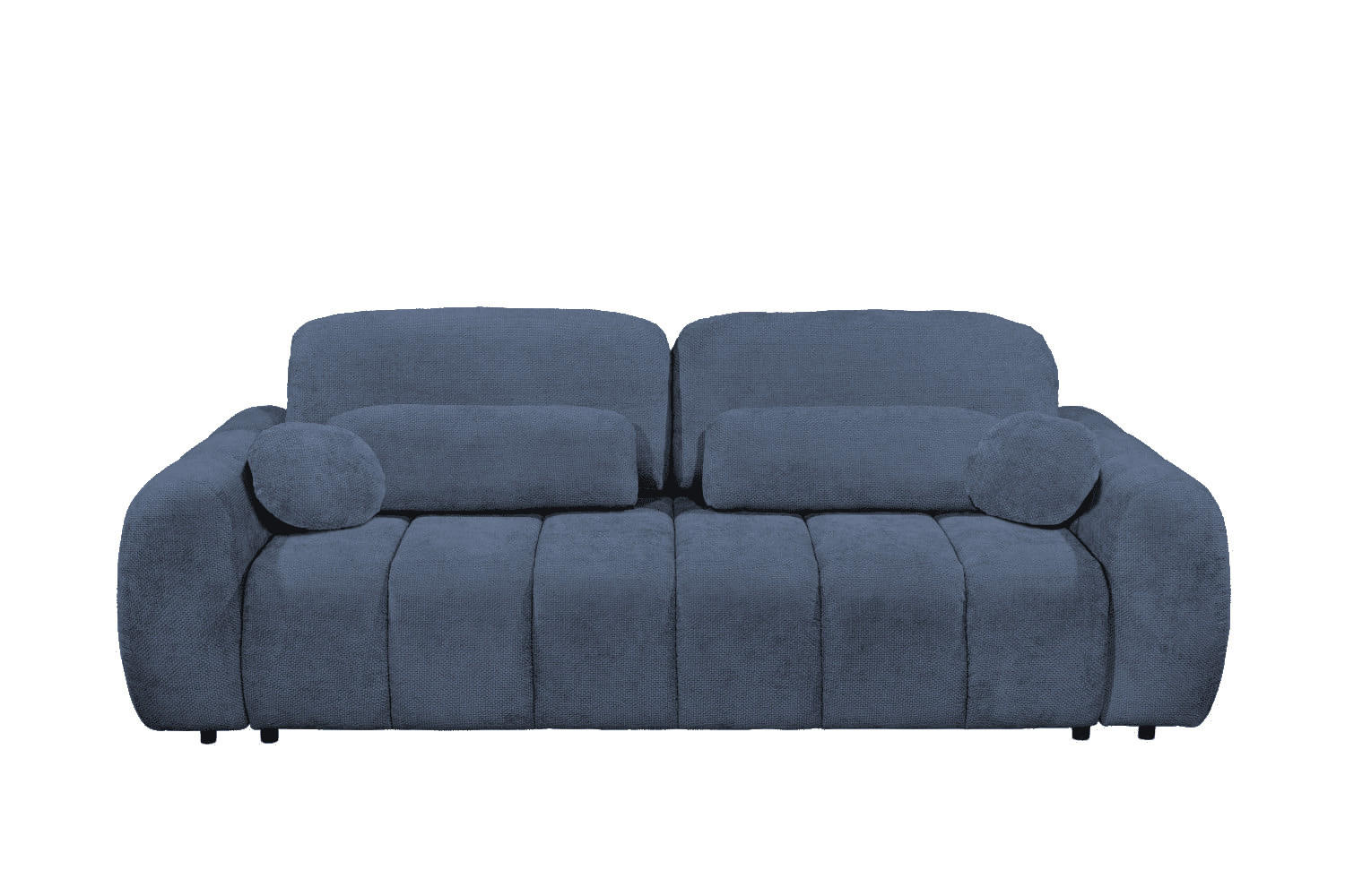BIGSOFA mit Schlaffunktion und Bettkasten - Blau/Schwarz, Kunststoff/Textil (256/91/112cm) - ed exciting design