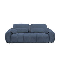 BIGSOFA mit Schlaffunktion und Bettkasten - Blau/Schwarz, Kunststoff/Textil (256/91/112cm) - ed exciting design
