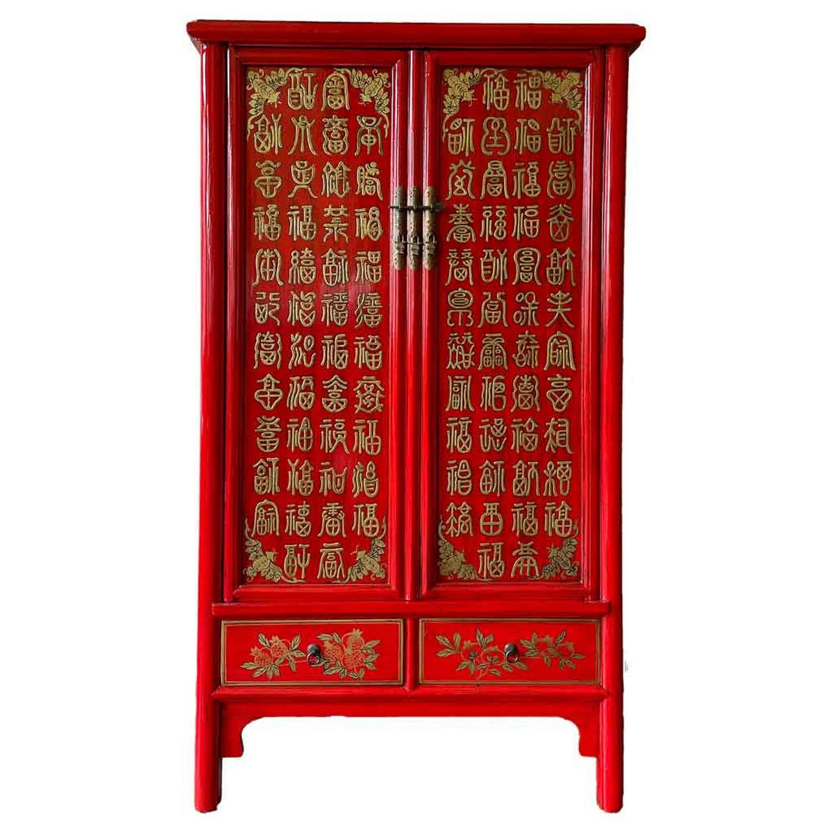 SCHRANK aus Holz 100x57x183 cm - Rot, Holz (100/183/57cm) - Wanderlust