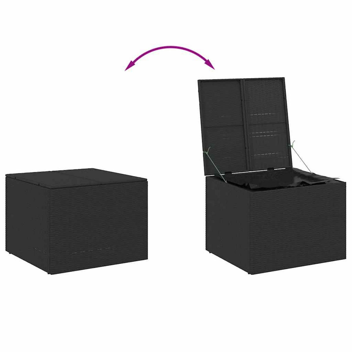 GARTENTRUHE Schwarz 291L Poly Rattan - Schwarz, Kunststoff (75/59/80cm) - vidaXL