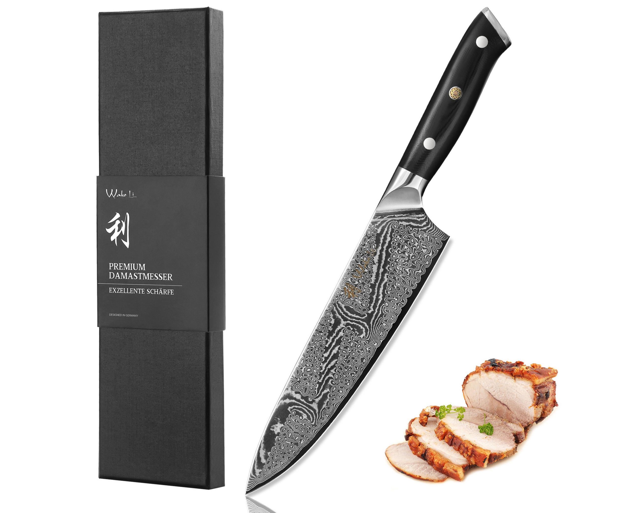 Wakoli Chefmesser Schwarz 33 cm