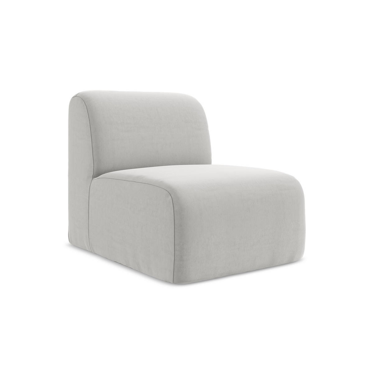 SOFAELEMENT Samt Stoff Grau - Silberfarben/Schwarz, Holzwerkstoff/Kunststoff (70/75/94cm) - LaMiaSofa