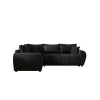 ECKSOFA MOLISA L PLUS Cosmic 100 Links mit Schlaffunktion - Schwarz, Textil (235/175cm) - Bedante