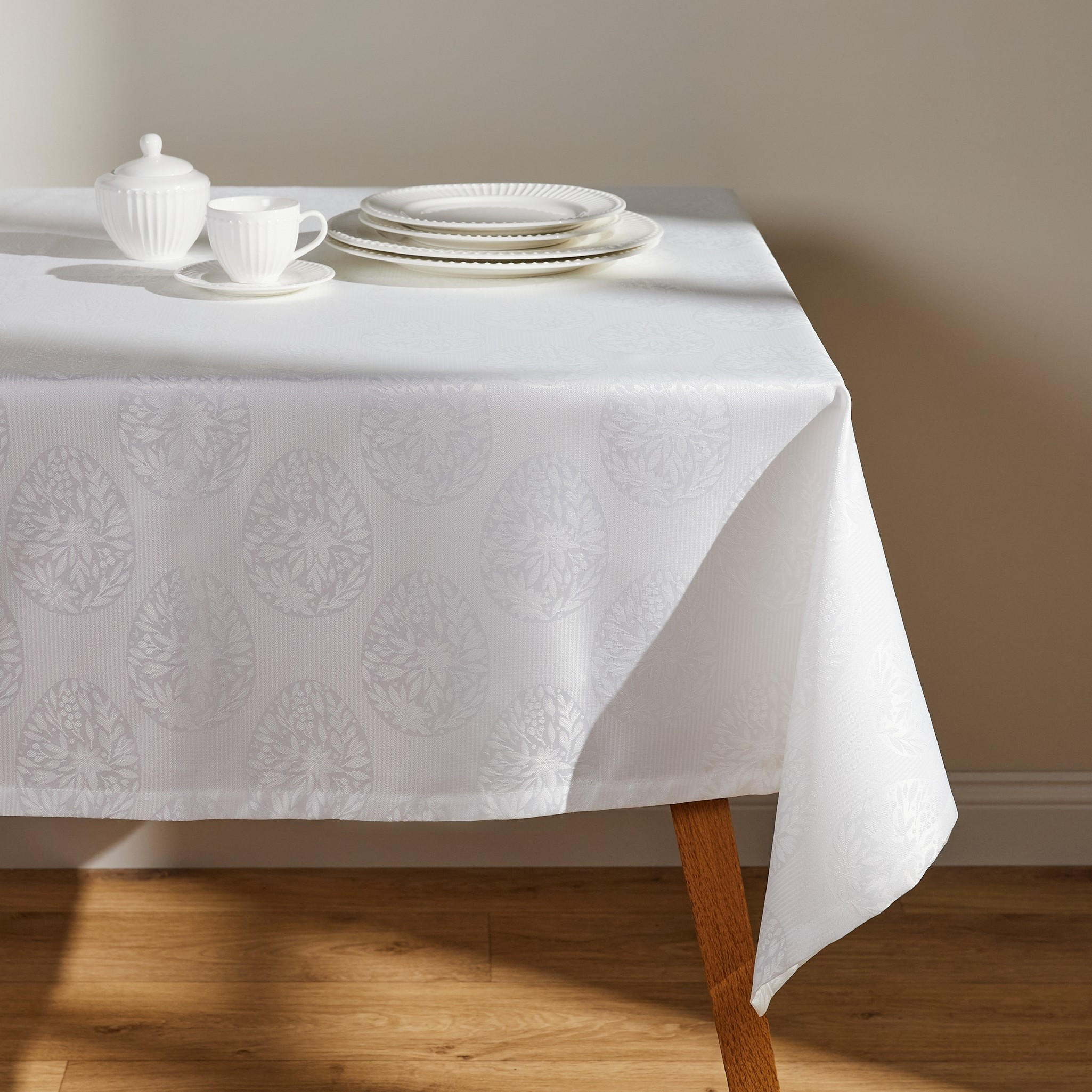 TISCHDECKE Lumic - Weiß, Textil (180/130/1cm) - home&you