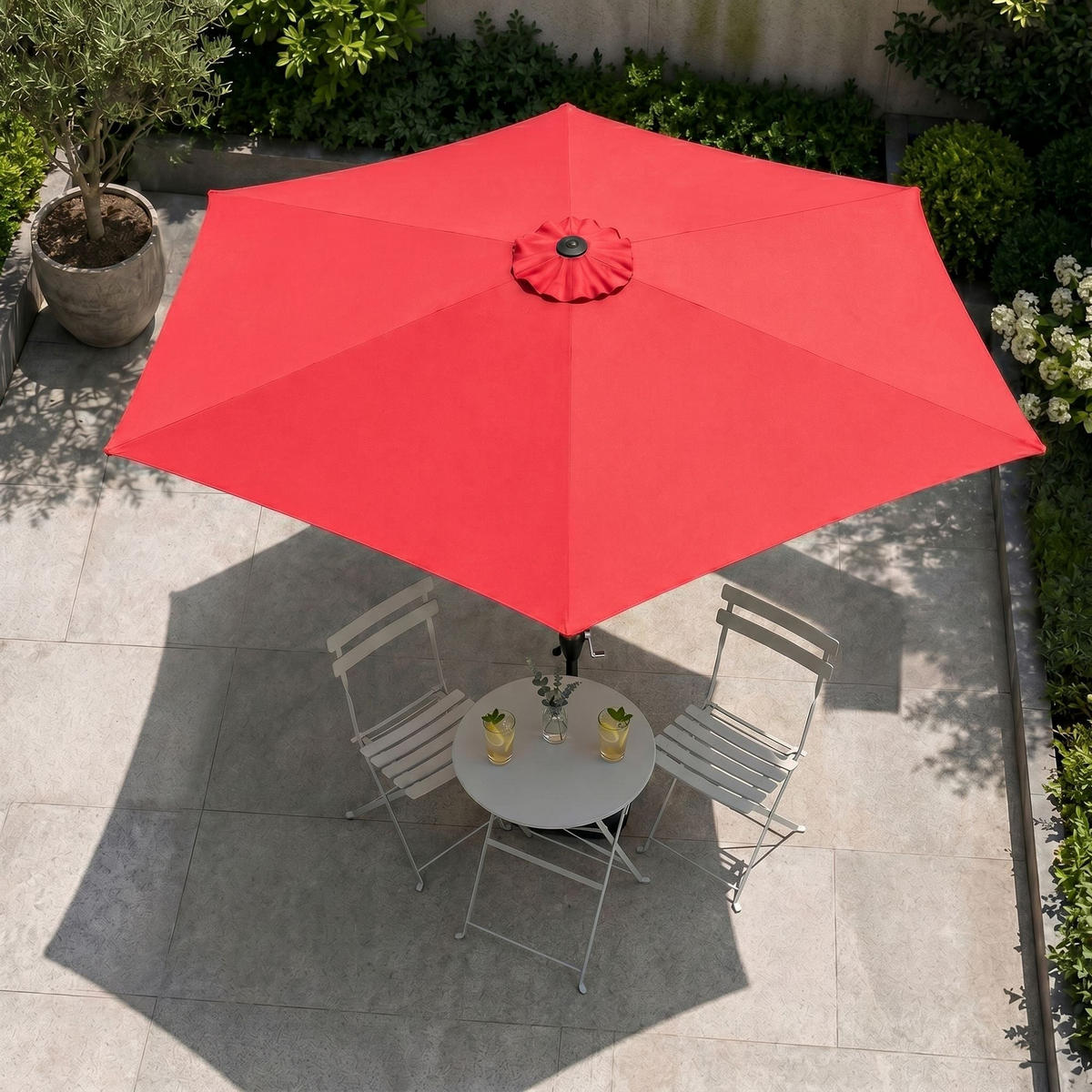 SONNENSCHRIM Rot 235/270 cm - Rot/Schwarz, Metall (270/270cm) - Akord