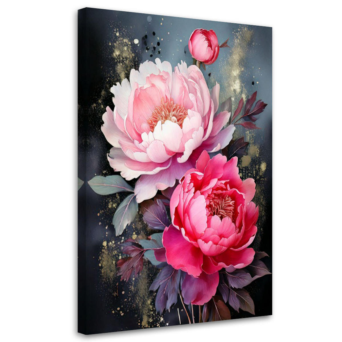 LEINWANDBILD Blumen 60x90cm - Rosa, Textil (60/90cm) - Feeby