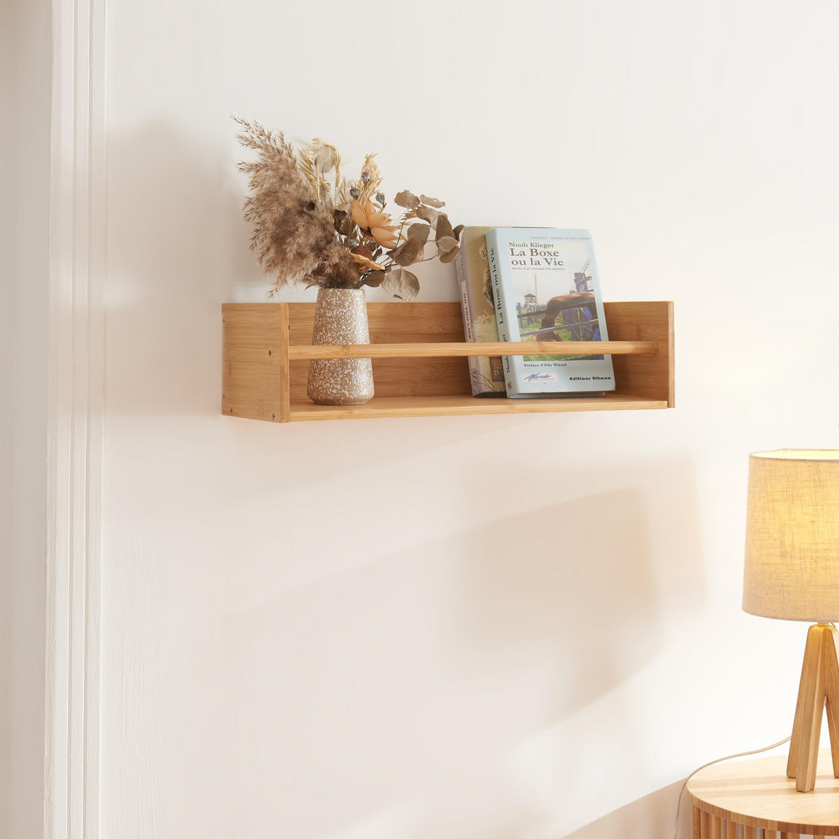 WANDREGAL Flå - Naturfarben, Holz (60/15/20cm) - [en.casa]