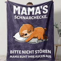 KUSCHELDECKE Mama Dunkelblau - Dunkelblau, Textil (127/152.4cm)