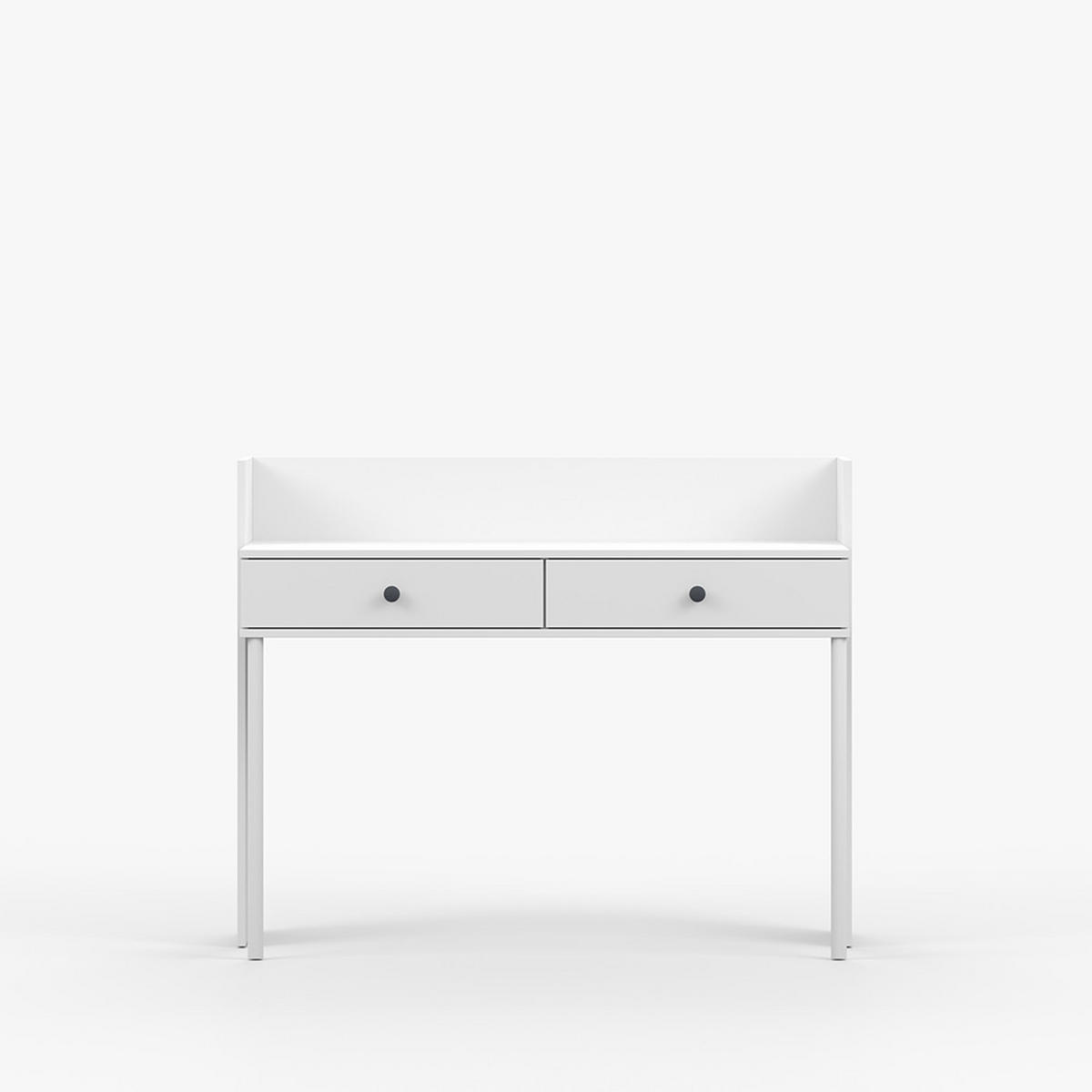 SCHREIBTISCH OLAF I 115/77/53cm Weiß, Griff Anthrazit - Anthrazit/Weiß, Holzwerkstoff/Metall (115/77/53cm) - imoebel24