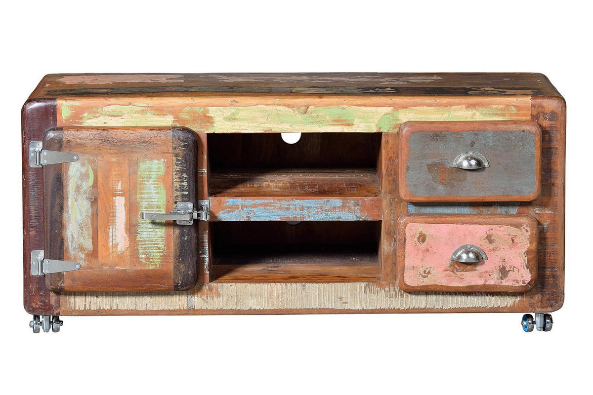 TV-SCHRANK aus recyceltem Holz - Chromfarben, Holz (135/56/40cm) - Giner y Colomer