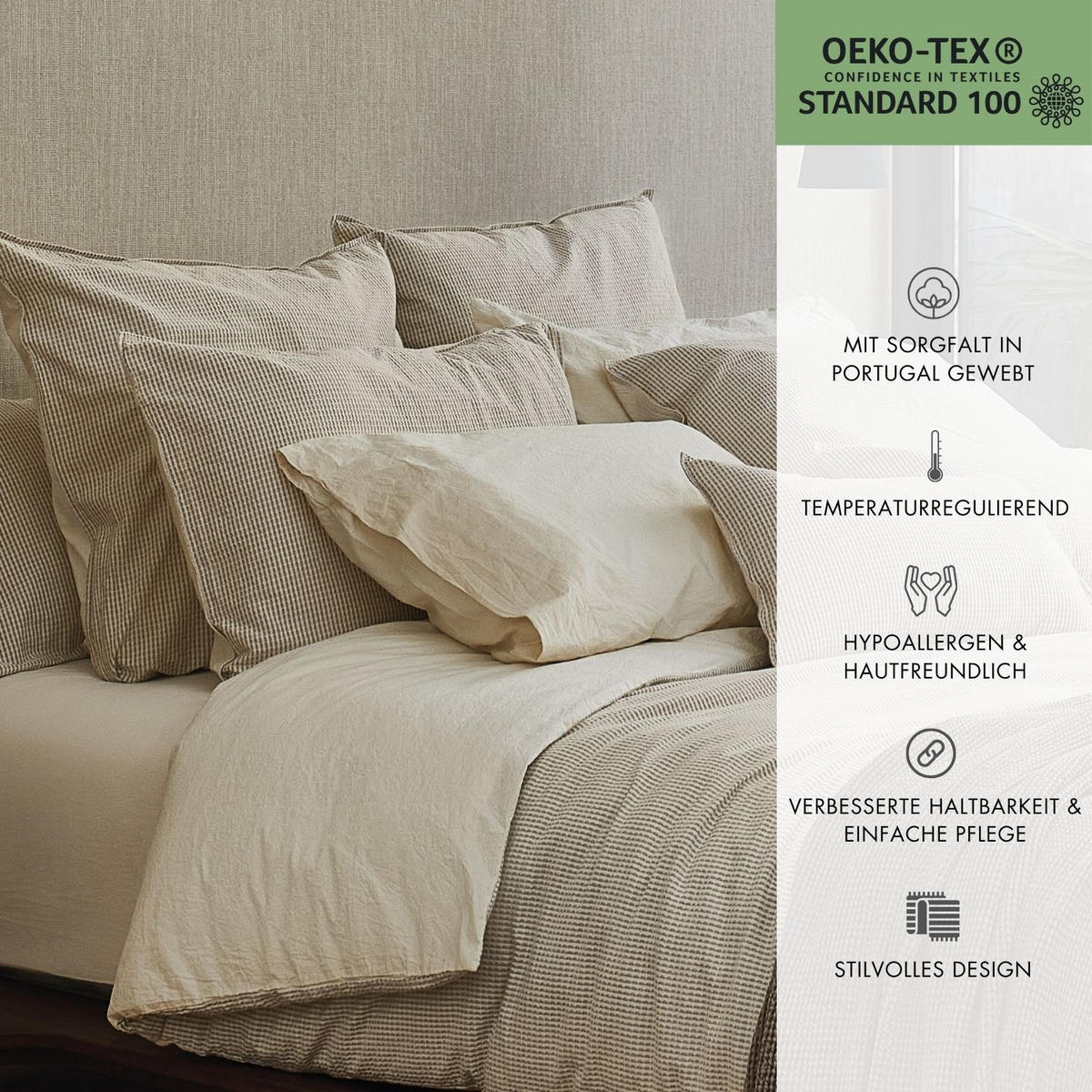SPANNBETTTUCH Barcelona, 160x200x30cm, Baumwolle, Beige - Beige, Textil (160/200cm) - SOWL