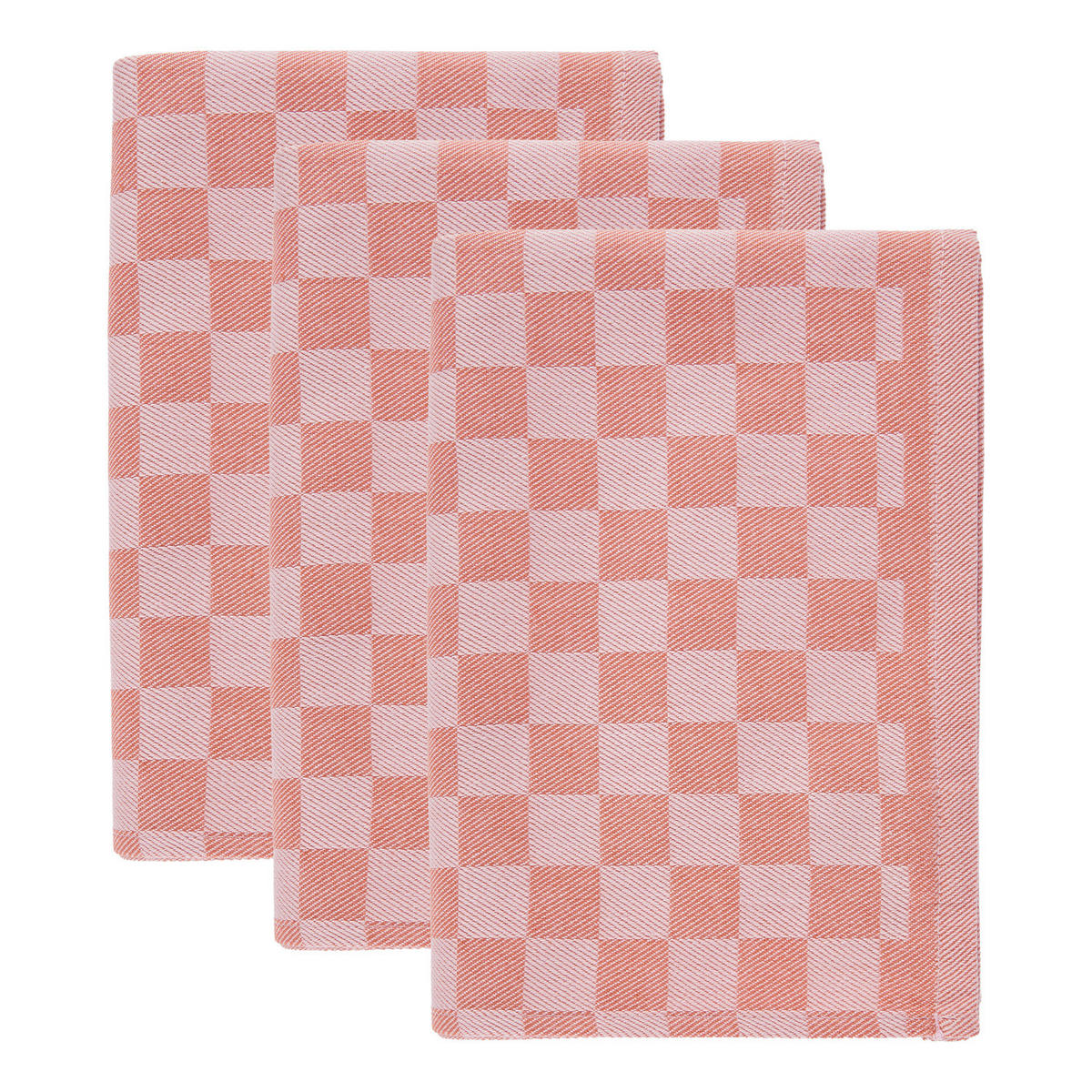 KÜCHENTUCH (3er-Set) Checker Style - Orange, Textil (14/18cm) - Butlers
