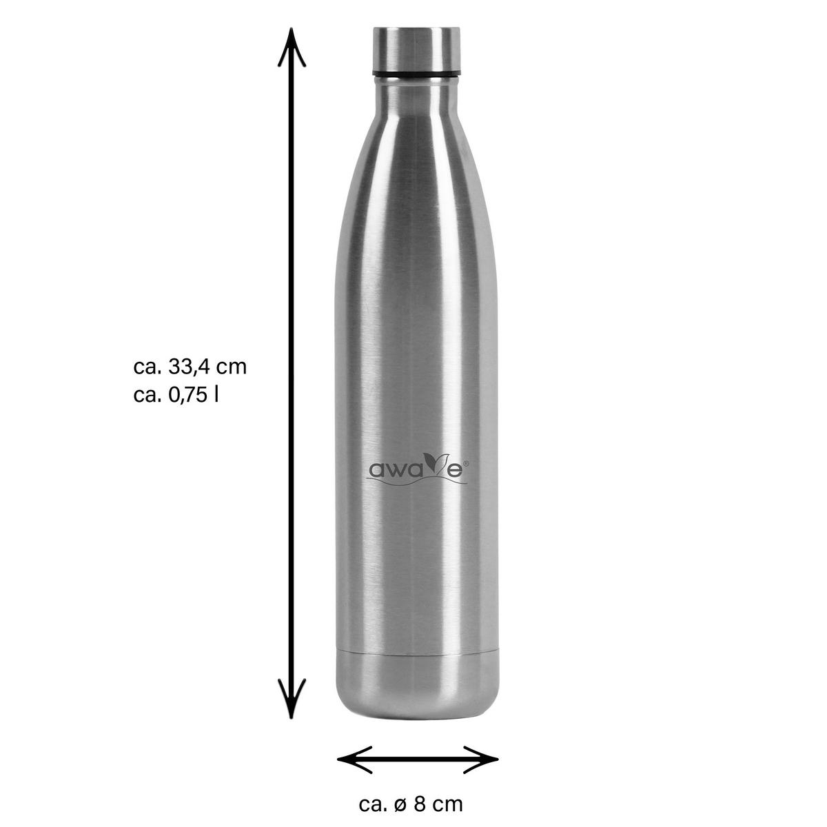 TRINKFLASCHE - Silberfarben, Metall (0.75L) - Stoneline