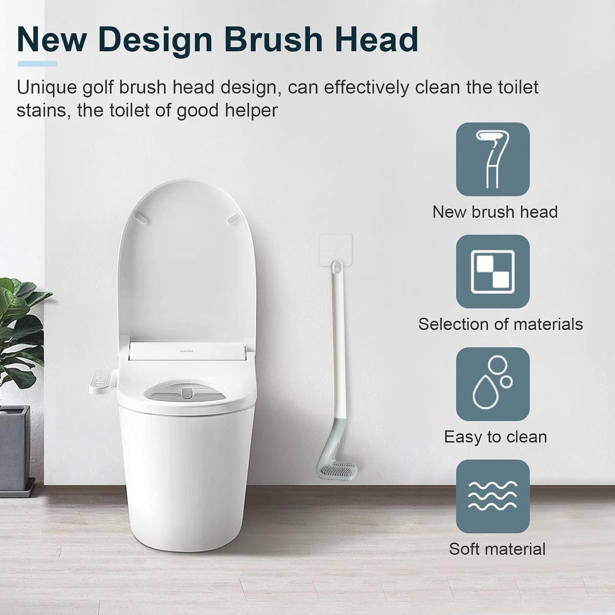 TOILETTENBÜRSTE – (Weiß, 40 cm lang) – 2er-Set - Weiß, Kunststoff (3/40/7cm)