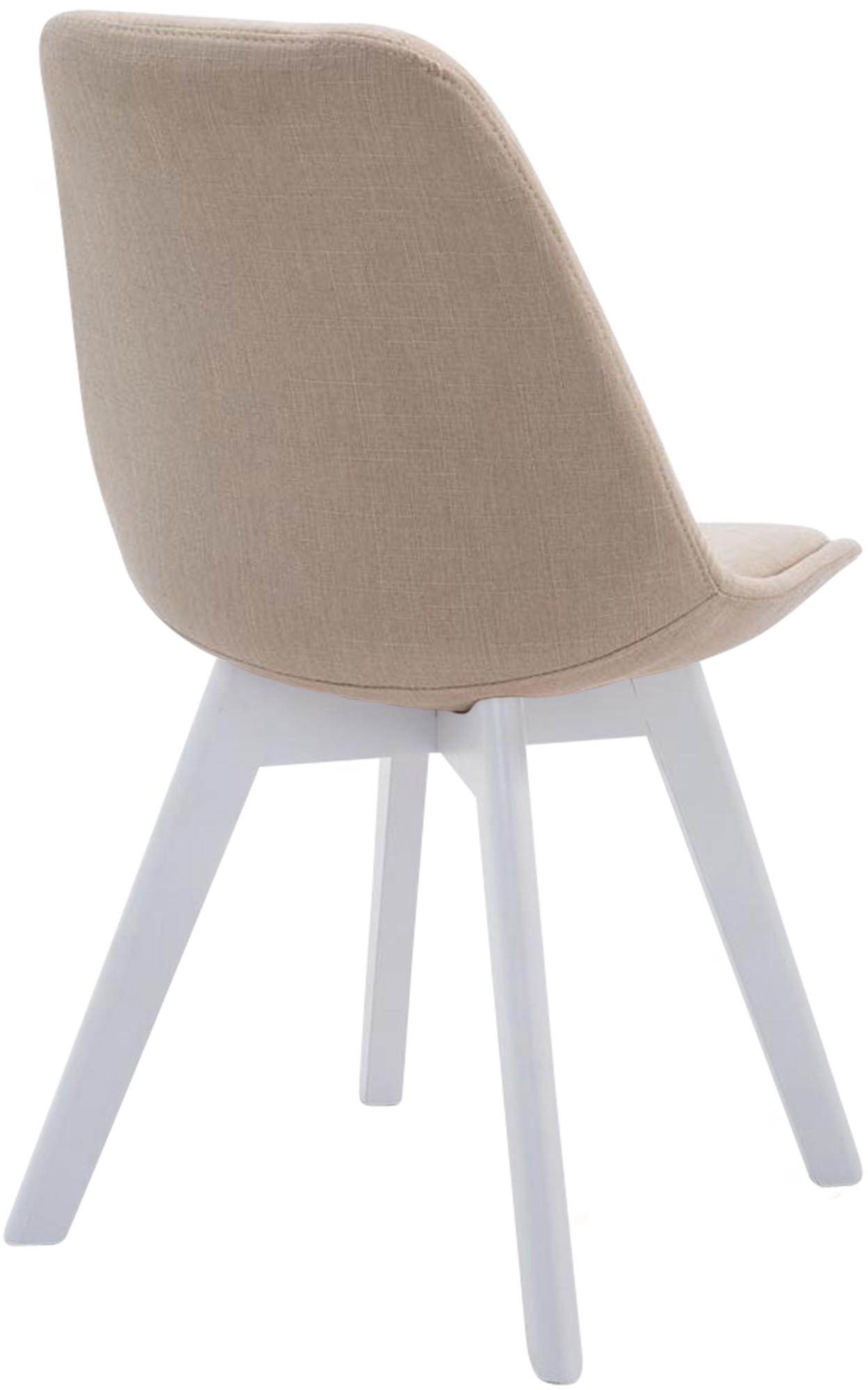 STUHL Stoff Creme - Creme/Weiß, Holz/Textil (48/84/55cm) - CLP