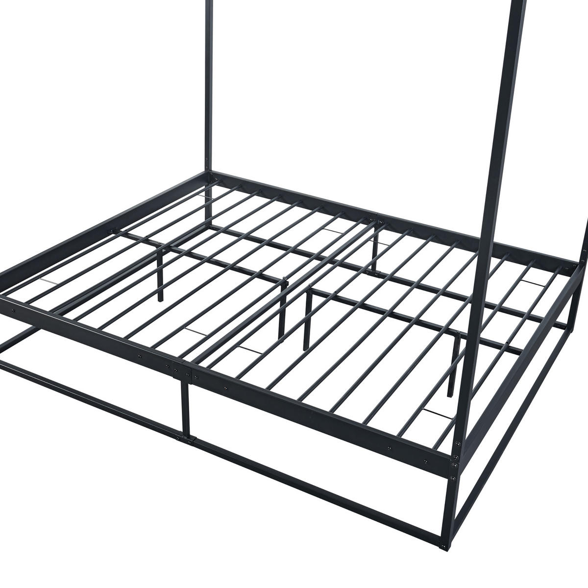 HIMMELBETT Kristianstad - Schwarz, Metall (160/200cm) - [en.casa]