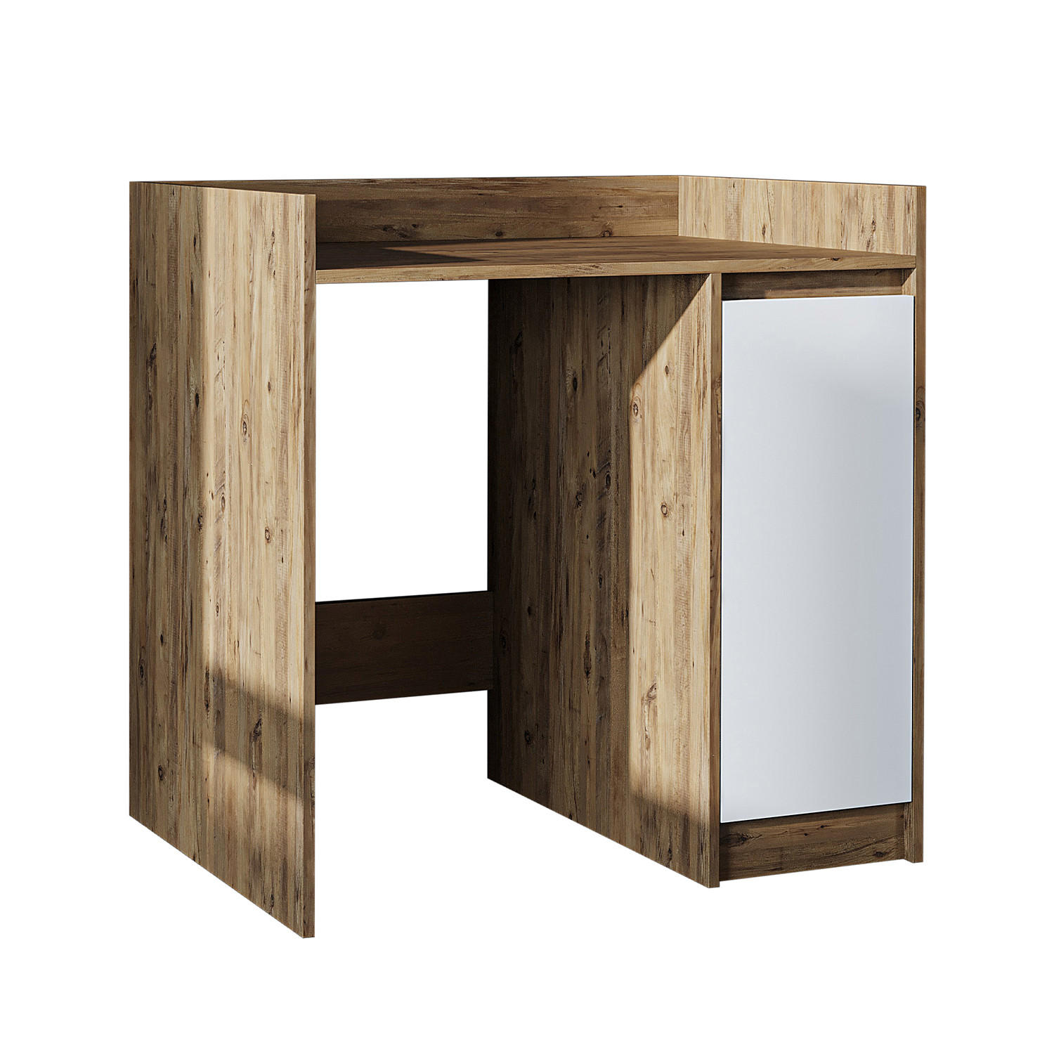 WASCHMASCHINENSCHRANK DERIN-II 100cm Breit, 99cm Hoch - Eiche Bianco, Holzwerkstoff (100/99/60cm)