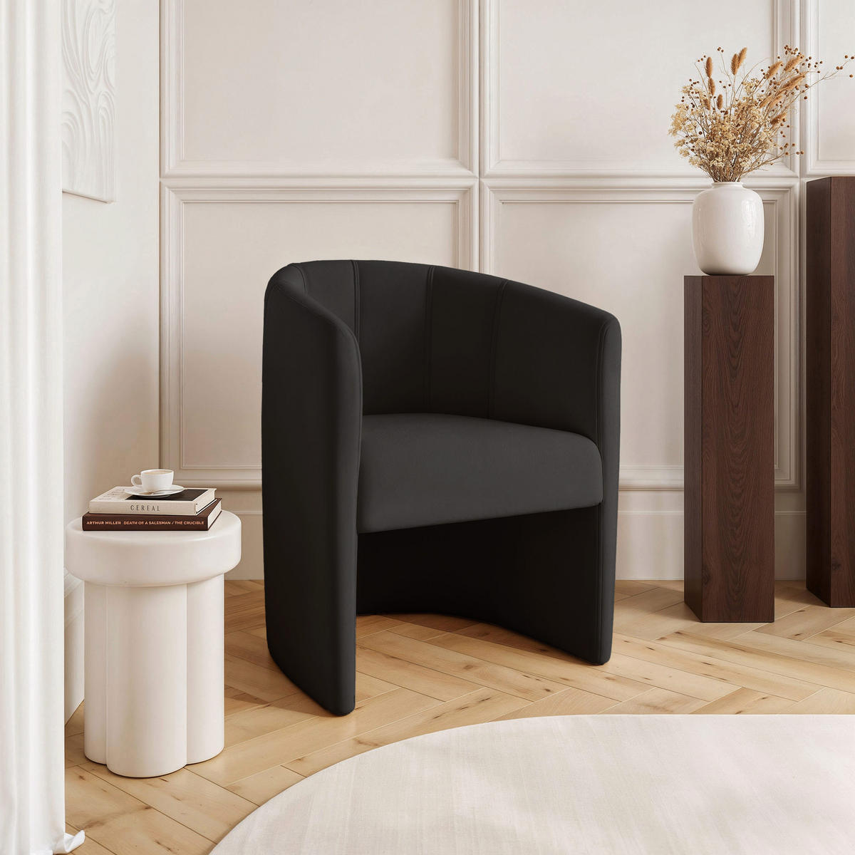 COCKTAILSESSEL KIRA 58/74 cm Schwarz - Schwarz, Kunststoff/Textil (58/74/58cm) - Idohome