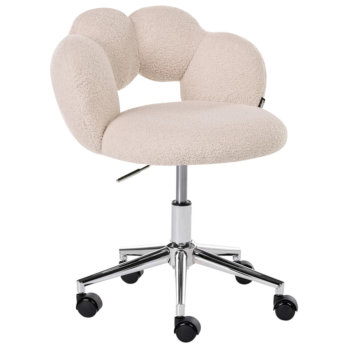 SCHREIBTISCHSTUHL Bouclé Hellbeige Whizzy - Beige, Textil (59/64/50cm) - Beliani