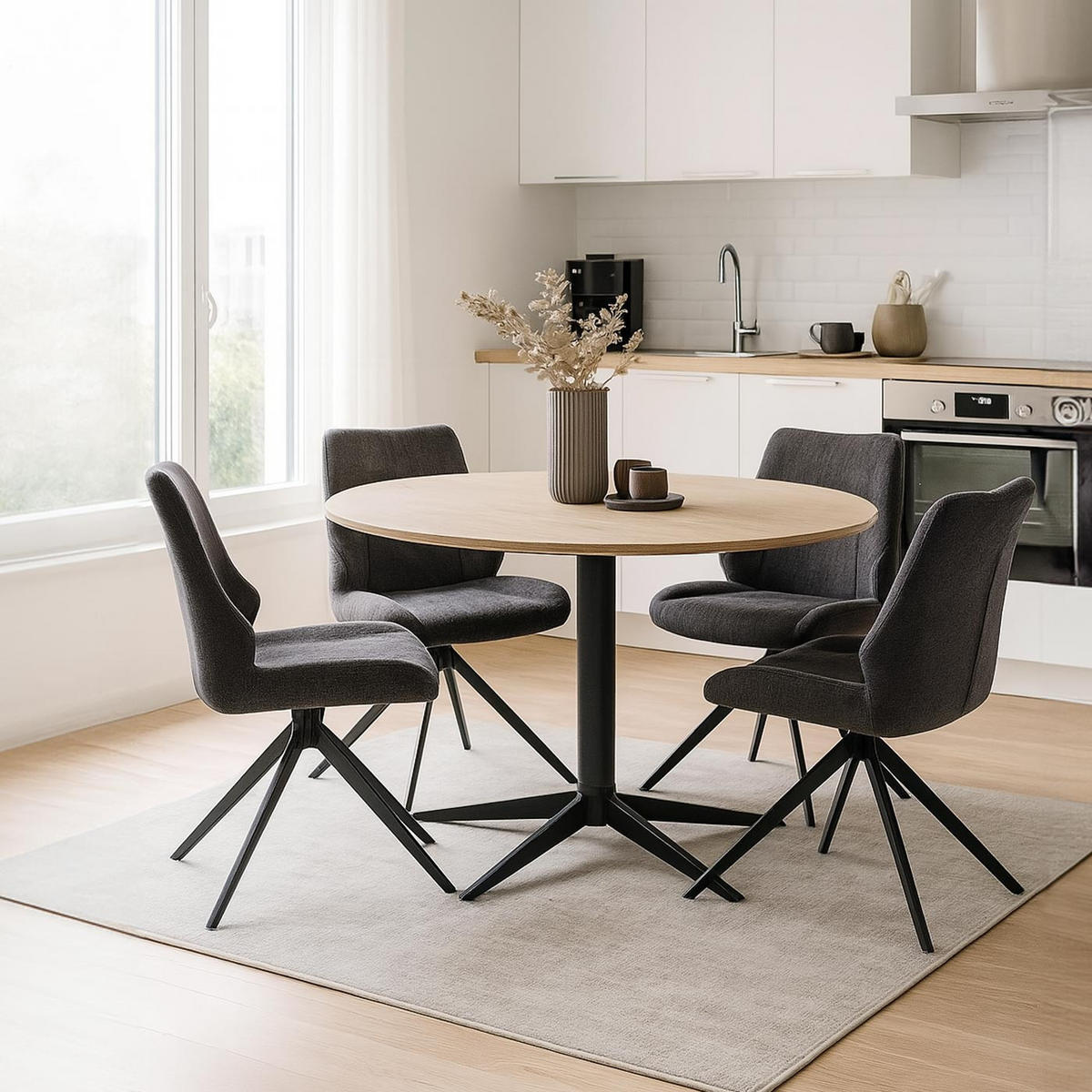 ESSZIMMERSTUHL Schwarz, Grau 2er-Set - Schwarz/Grau, Textil (55/88/62cm) - MCW