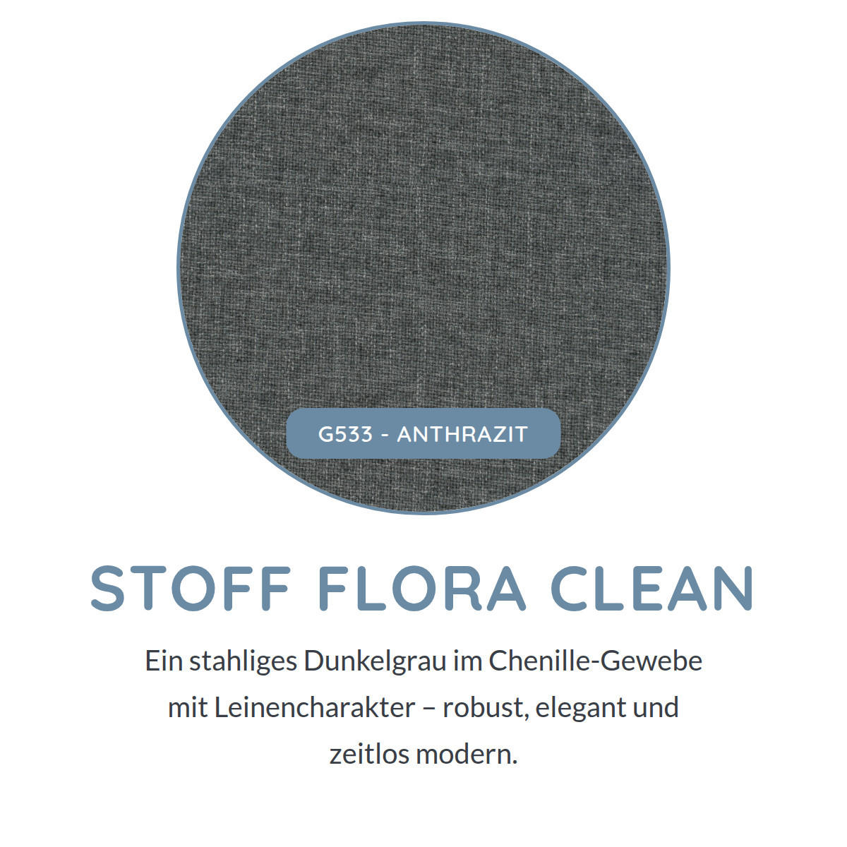 2,5-SITZER Vaasa Chenille Grau klappb. Kopfstützen 198/100/81 cm - Blaugrau, Kunststoff/Textil (198/81/70cm) - foamnova