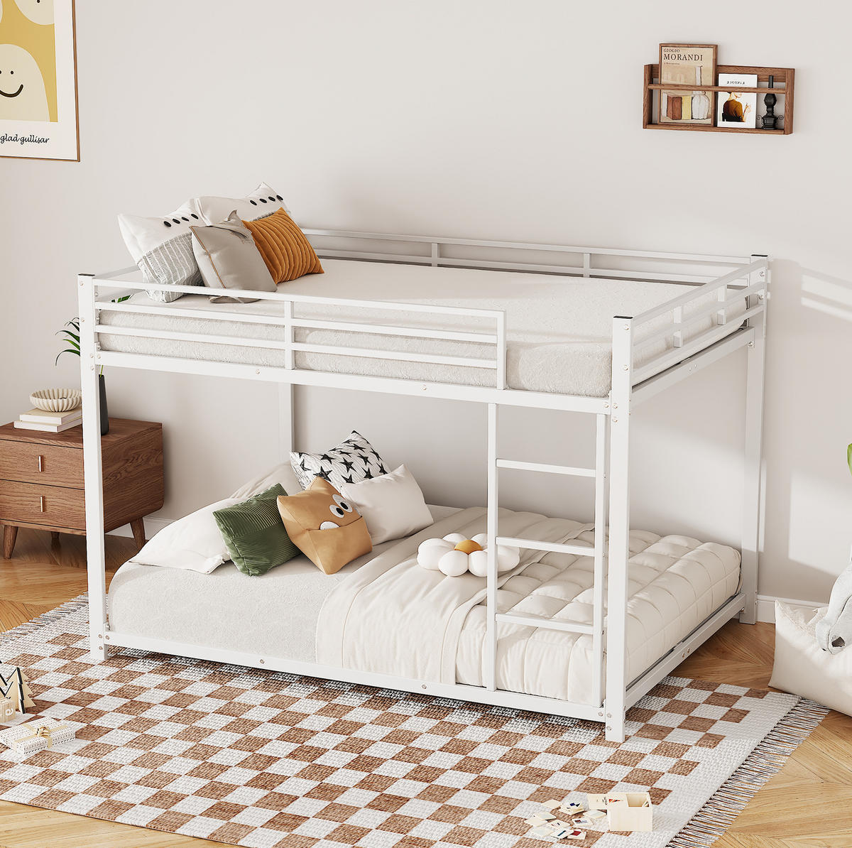 ETAGENBETT 140/200 cm in Weiß aus Metall, platzsparend und kindersicher - Weiß, Metall (140/200cm) - OKMYHOME