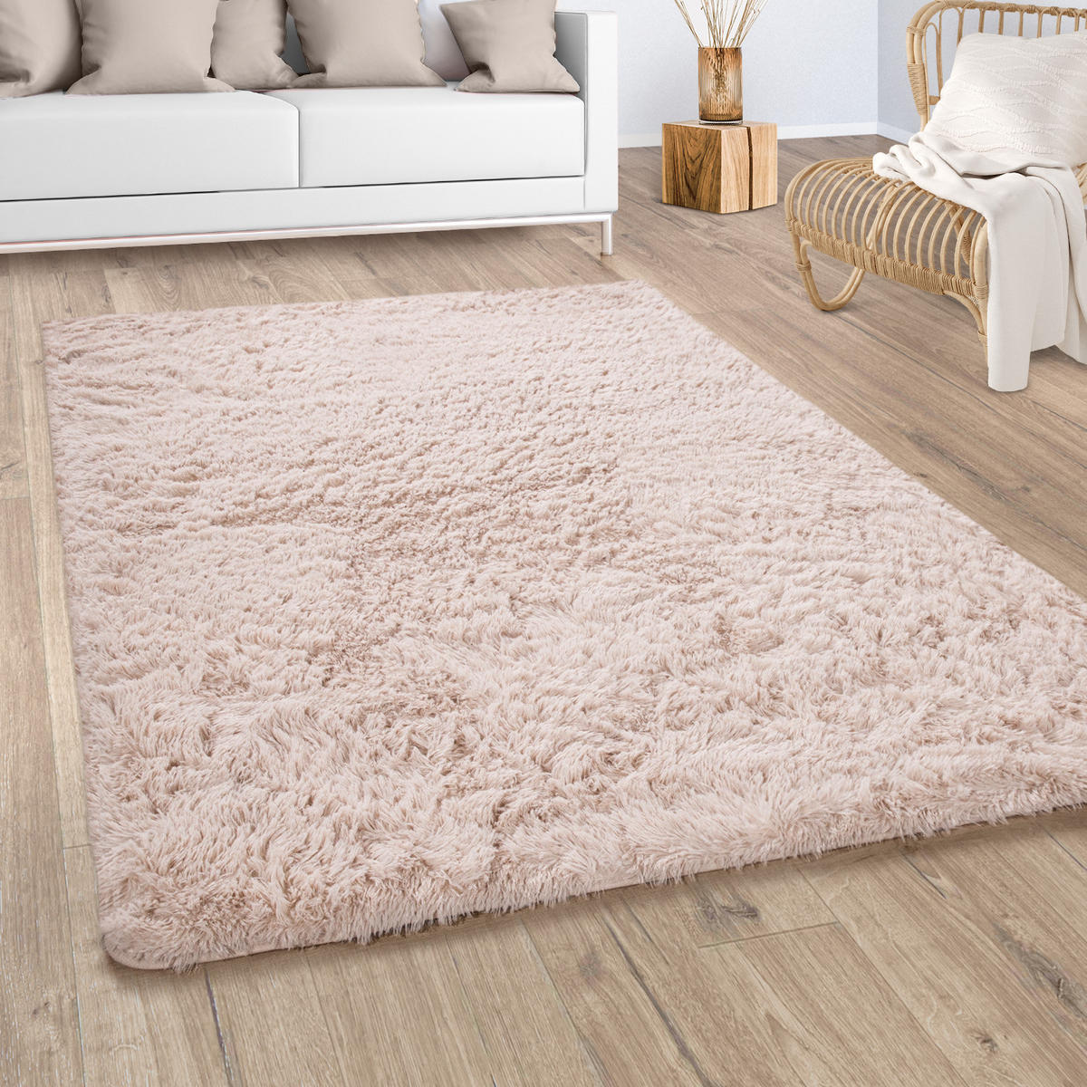 HOCHFLORTEPPICH 140/200 cm Silky 591 - Hellrosa, Textil (140/200cm) - Paco Home