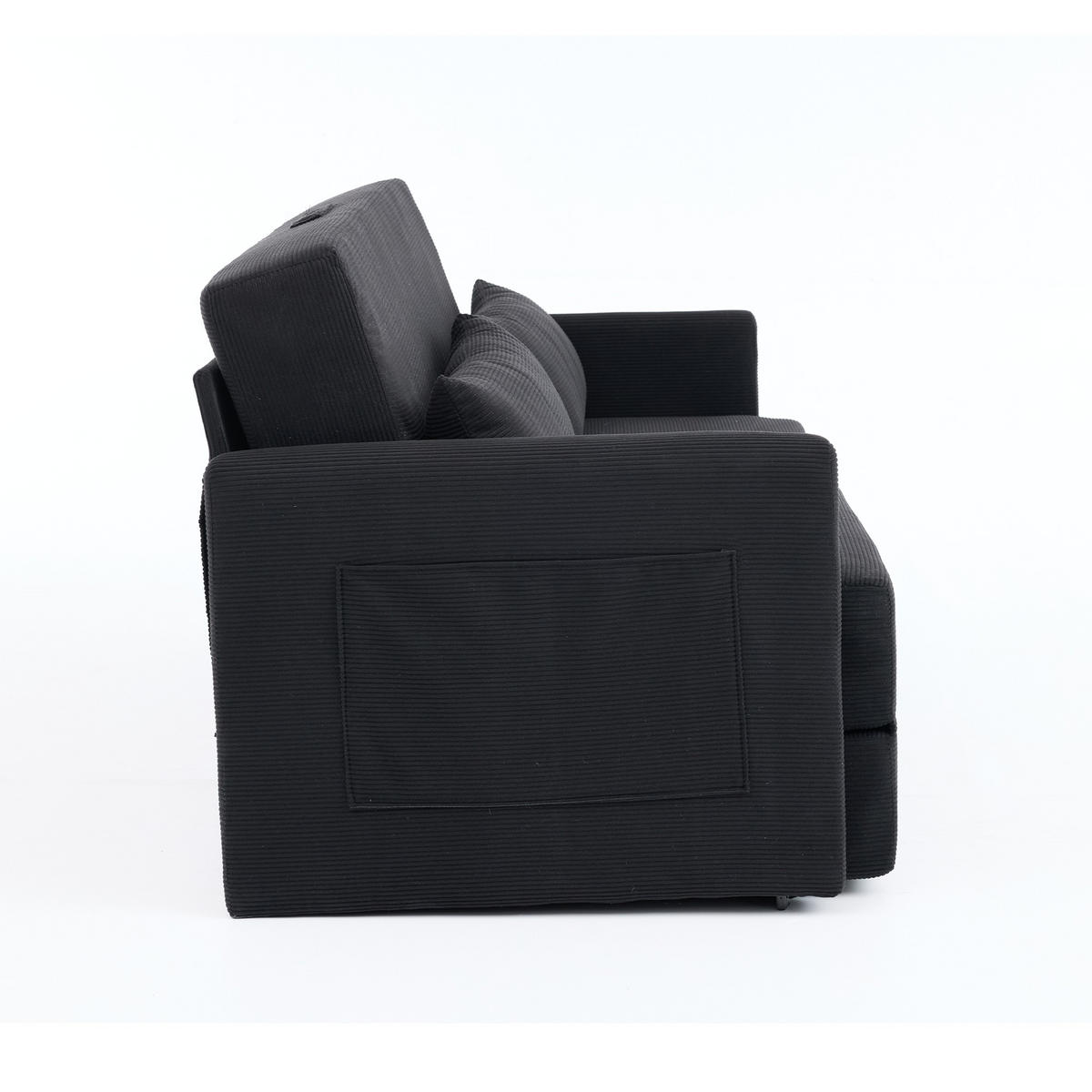 SCHLAFSOFA 2-Sitzer Sofa mit Schlaffunktion,klappbar,Schwarz - Schwarz, Textil (165/82/92cm) - LVHOM