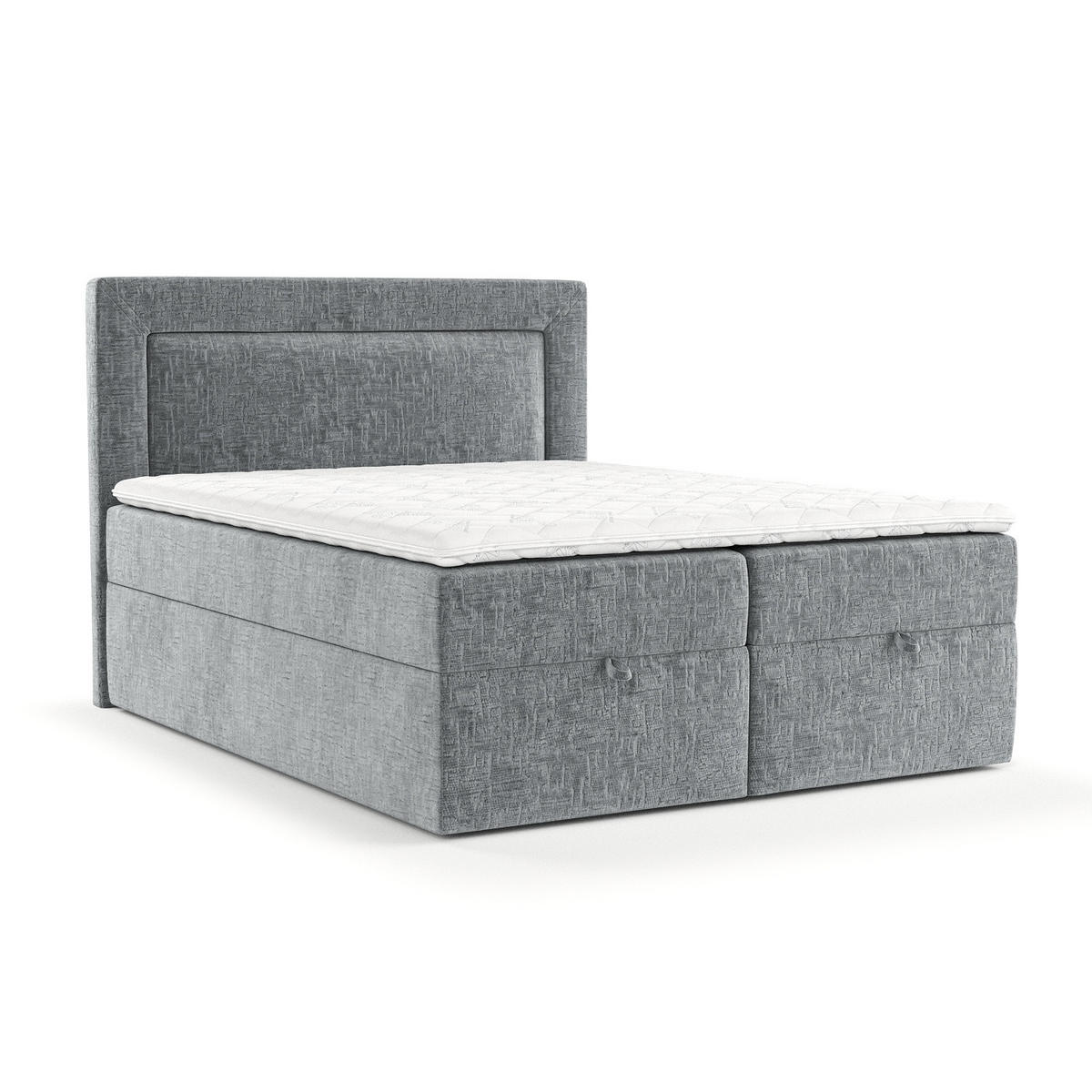 BOXBETT Palmera Blau Grau 160/200 cm - Blaugrau/Schwarz, Holz/Holzwerkstoff (160/200cm) - Maison de Reve