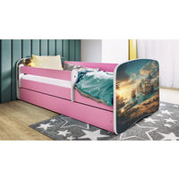 KINDERBETT Schiff 80x160 cm mit Schublade, Rausfallschutz & Lattenrost, Rosa - Rosa, Holzwerkstoff (80/160cm) - RAUMHIRSCH FURNITURE