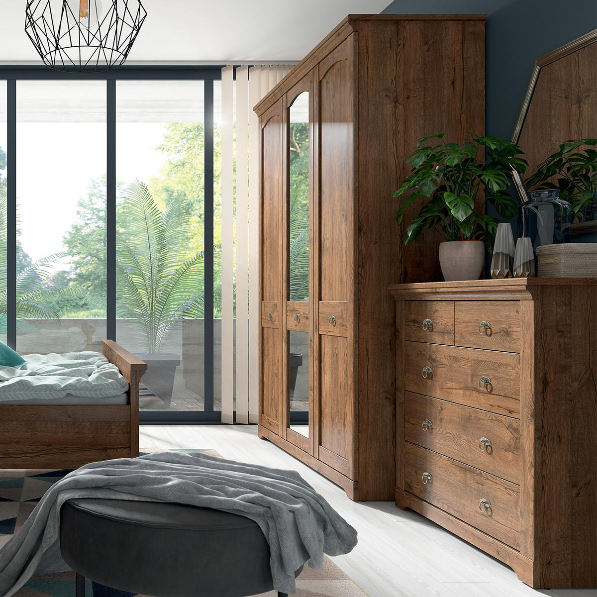 KOMMODE Noé Dunkles Holz - Braun, Holzwerkstoff (93/93/44cm) - Petits-meubles