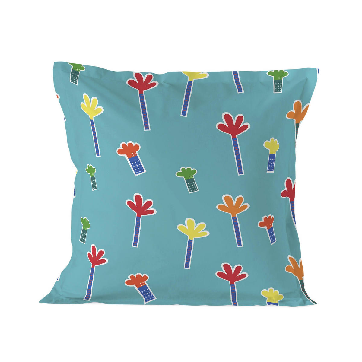 KISSENBEZUG funnysaurus 80x80 cm mehrfarbig - Multicolor, Textil (80/80cm) - Happy Friday