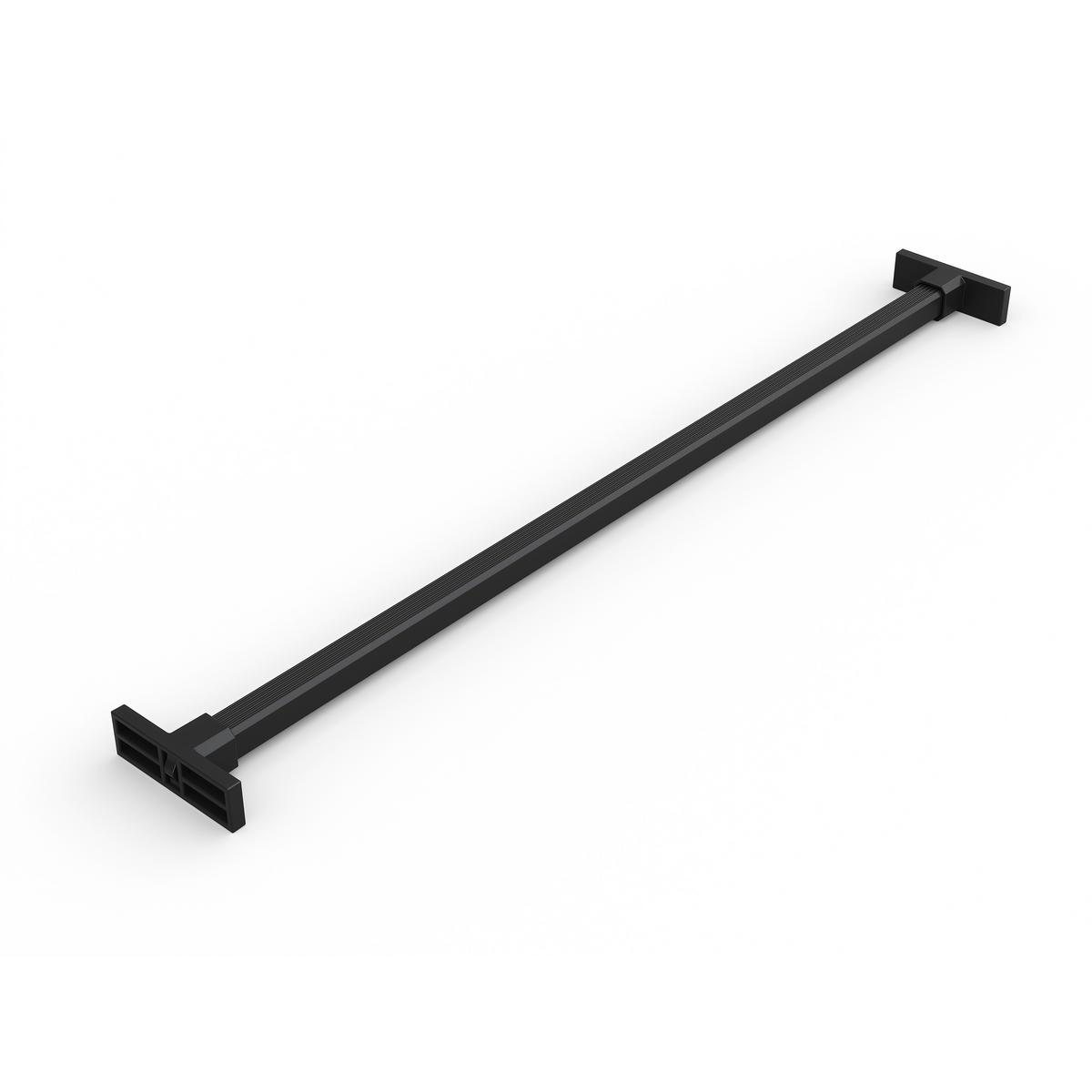 HOSENTRÄGER, 2 Ablagen und sanft schließendem Gleitrahmen für Kleiderschränke, verstellbar, Modul 900mm, Schwarz texturiert 7er-set - Schwarz, Kunststoff (89.4/4/43.4cm) - EMUCA